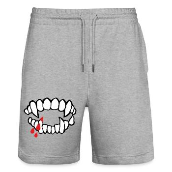 Halloween - Stanley/Stella Trainer Unisex Organic Jogging Shorts - heather grey - Front - Nik (191cm) & Marisol (170cm)