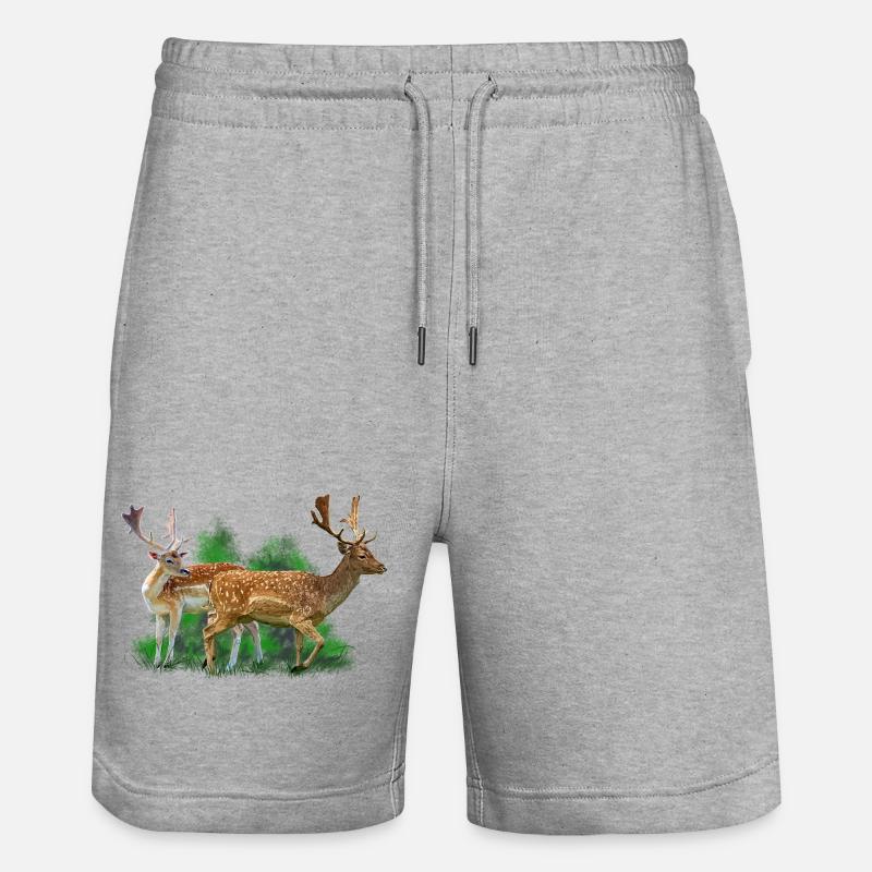 Hirsch im Waldesrauschen - Stanley/Stella Unisex Bio Joggingshorts Trainer  - Grau meliert