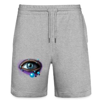 Eye in the lavender glow - Stanley/Stella Trainer Unisex Organic Jogging Shorts - heather grey - Front - Nik (191cm) & Marisol (170cm)