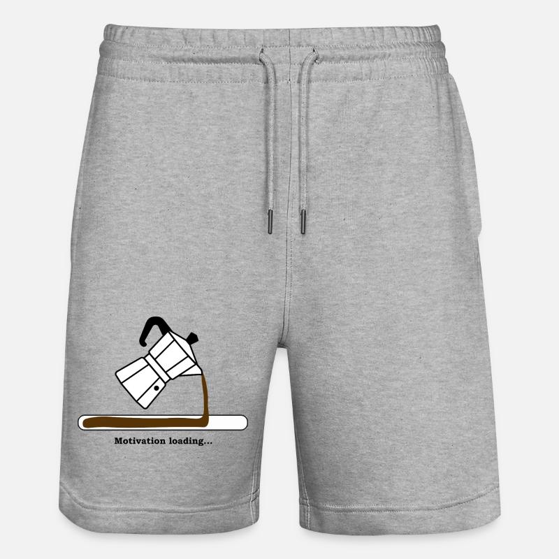 Motivation Loading mit Kaffee - Stanley/Stella Unisex Bio Joggingshorts Trainer  - Grau meliert