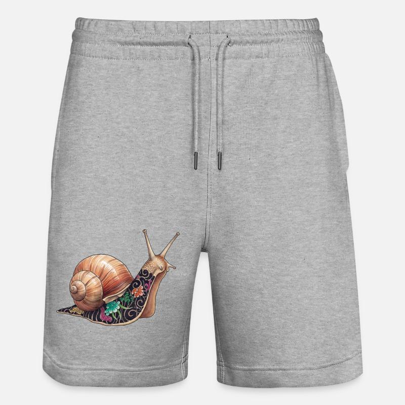 Yakuza Snail – Die langsame Tinte - Stanley/Stella Unisex Bio Joggingshorts Trainer  - Grau meliert