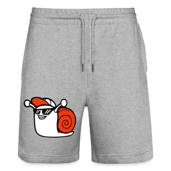 Snail Sunglasses Cute Cute Happy Cool - Stanley/Stella Trainer Unisex Organic Jogging Shorts - heather grey - Front - Nik (191cm) & Marisol (170cm)