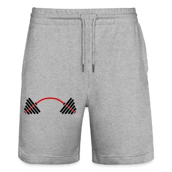 Max Power GYM: Workout & Motivation - Stanley/Stella Trainer Unisex Organic Jogging Shorts - heather grey - Front - Nik (191cm) & Marisol (170cm)