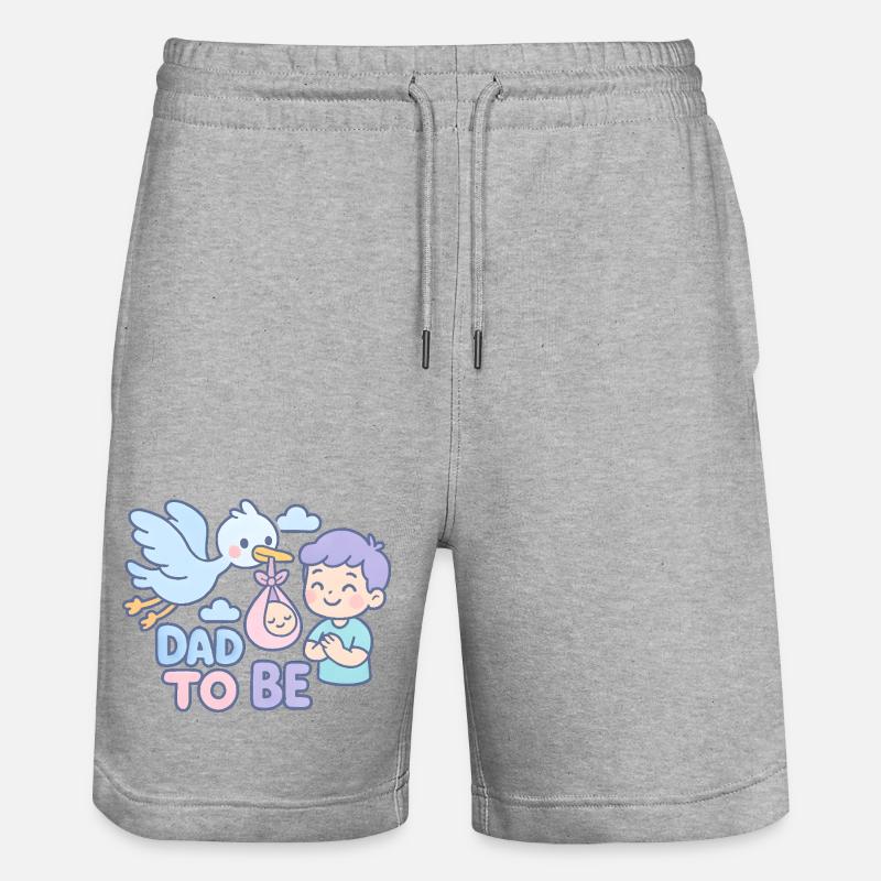 La cigogne et le futur papa - Short de jogging bio TRAINER Stanley/Stella unisexe - gris chiné