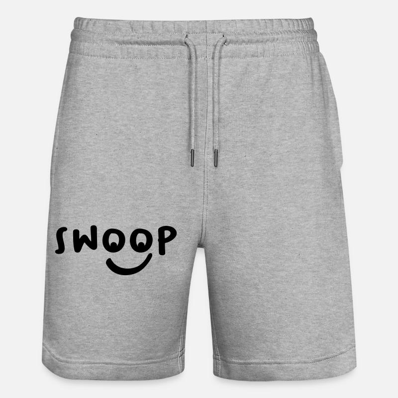 Swoop Gesicht Lachen Geschenk - Stanley/Stella Unisex Bio Joggingshorts Trainer  - Grau meliert