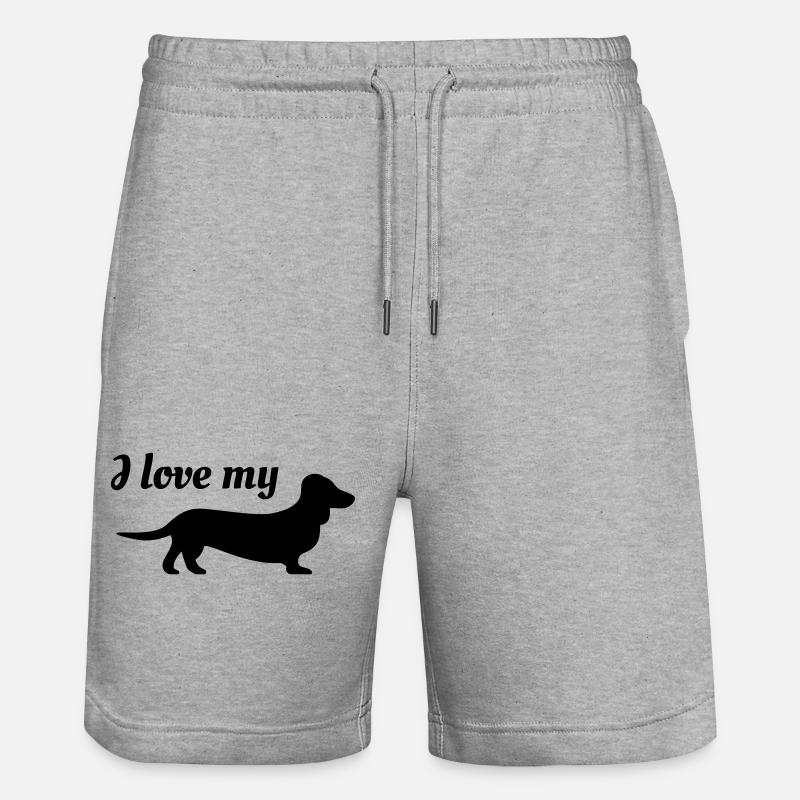 J’adore mon teckel - Short de jogging bio TRAINER Stanley/Stella unisexe - gris chiné