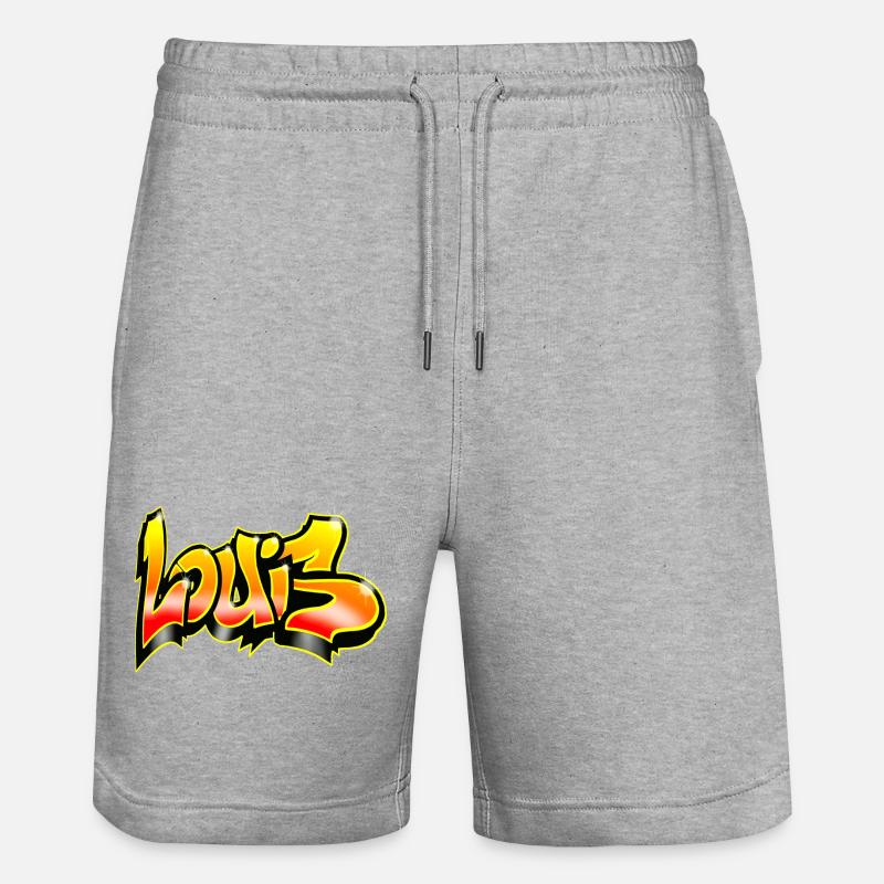 Louis Graffiti Jaune Rouge - Short de jogging bio TRAINER Stanley/Stella unisexe - gris chiné
