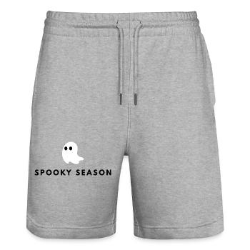 Geisterhafte Minimalistik - Stanley/Stella Unisex Bio Joggingshorts Trainer  - Grau meliert - Vorne - Nik (191cm) & Marisol (170cm)
