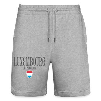 J’aime le Luxembourg, la fierté luxembourgeoise - Short de jogging bio TRAINER Stanley/Stella unisexe - gris chiné - Devant - Nik (191cm) & Marisol (170cm)
