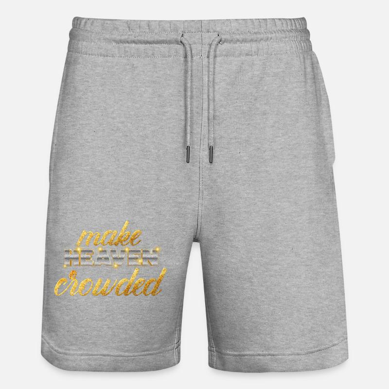 Make Heaven Crowded Glaube Design - Stanley/Stella Unisex Bio Joggingshorts Trainer  - Grau meliert