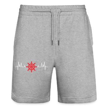Segelboot Segelboot Skipper Boot - Stanley/Stella Unisex Bio Joggingshorts Trainer  - Grau meliert - Vorne - Nik (191cm) & Marisol (170cm)