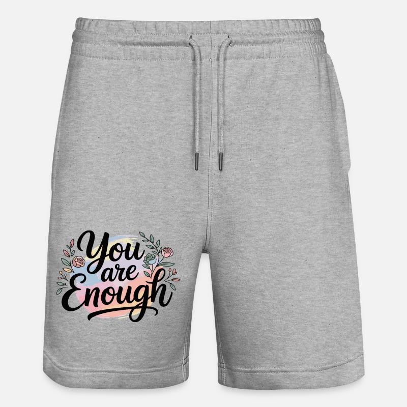 Vous êtes assez – Fleurs pastel - Short de jogging bio TRAINER Stanley/Stella unisexe - gris chiné