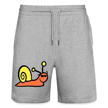 Snail Sunglasses Cute Cute Happy Cool - Stanley/Stella Trainer Unisex Organic Jogging Shorts - heather grey - Front - Nik (191cm) & Marisol (170cm)