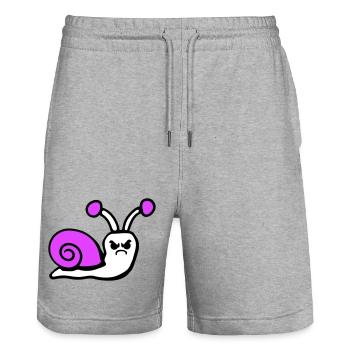 Snail angry angry angry unhappy upset - Stanley/Stella Trainer Unisex Organic Jogging Shorts - heather grey - Front - Nik (191cm) & Marisol (170cm)