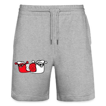 2 Schnecken Sonnenbrille Team Freunde Cool Crew - Stanley/Stella Unisex Bio Joggingshorts Trainer  - Grau meliert - Vorne - Nik (191cm) & Marisol (170cm)