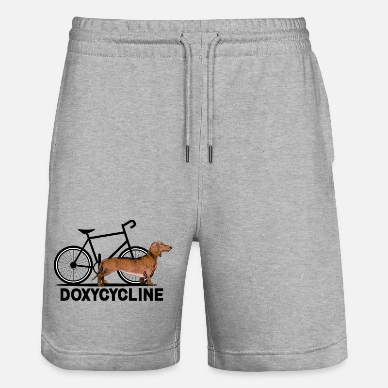 Doxycycline Grappige Teckel Cyclus - Stanley/Stella Unisex Bio Joggingshorts Trainer  - Grau meliert