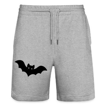 Bat - Stanley/Stella Trainer Unisex Organic Jogging Shorts - heather grey - Front - Nik (191cm) & Marisol (170cm)