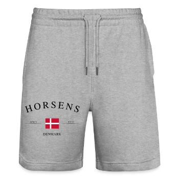 Horsens Dänemark – Urlaub Souvenir & Geschenk - Stanley/Stella Unisex Bio Joggingshorts Trainer  - Grau meliert - Vorne - Nik (191cm) & Marisol (170cm)