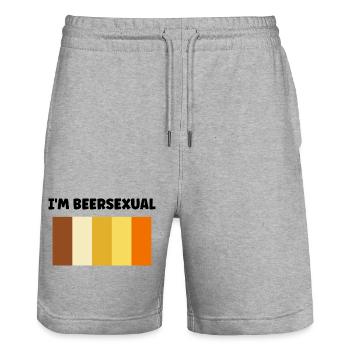 Bearsexual Solar Earth Palette - Stanley/Stella Unisex Bio Joggingshorts Trainer  - Grau meliert - Vorne - Nik (191cm) & Marisol (170cm)