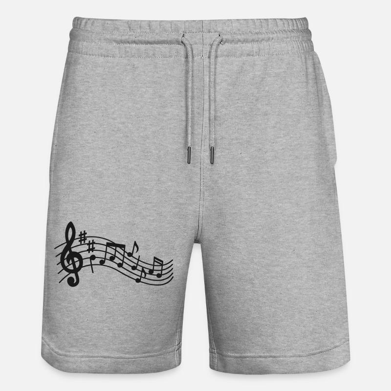 Notation musicale Notation musicale Clef Partition - Short de jogging bio TRAINER Stanley/Stella unisexe - gris chiné