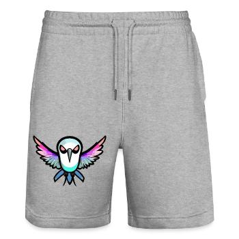 Colibri Oiseau Halloween Bande dessinée Drôle - Short de jogging bio TRAINER Stanley/Stella unisexe - gris chiné - Devant - Nik (191cm) & Marisol (170cm)