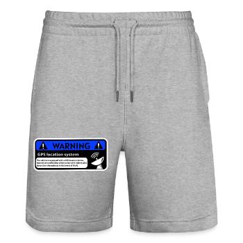 Alerte GPS Sticker - Short de jogging bio TRAINER Stanley/Stella unisexe - gris chiné - Devant - Nik (191cm) & Marisol (170cm)