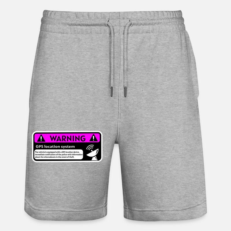 Alerte GPS Localisation  - Short de jogging bio TRAINER Stanley/Stella unisexe - gris chiné