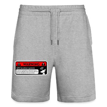GPS Avertissement - Short de jogging bio TRAINER Stanley/Stella unisexe - gris chiné - Devant - Nik (191cm) & Marisol (170cm)