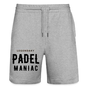 padel maniac - Stanley/Stella Trainer Unisex Organic Jogging Shorts - heather grey - Front - Nik (191cm) & Marisol (170cm)