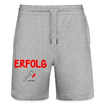 Success Symbolic Image - Stanley/Stella Trainer Unisex Organic Jogging Shorts - heather grey - Front - Nik (191cm) & Marisol (170cm)
