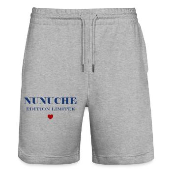 Nunuche Limitierte Auflage Herz - Stanley/Stella Unisex Bio Joggingshorts Trainer  - Grau meliert - Vorne - Nik (191cm) & Marisol (170cm)