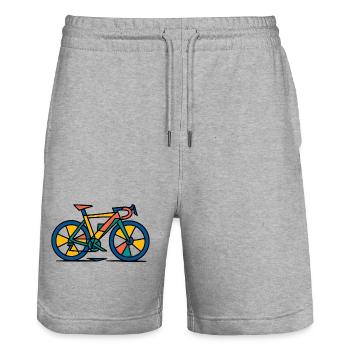 Vibrant Abstract Bike - Stanley/Stella Trainer Unisex Organic Jogging Shorts - heather grey - Front - Nik (191cm) & Marisol (170cm)