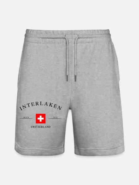Interlaken Switzerland – Holiday Souvenir & Gift - Stanley/Stella Trainer Unisex Organic Jogging Shorts - heather grey