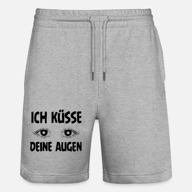 Je baise tes yeux – Déclaration romantique - Short de jogging bio TRAINER Stanley/Stella unisexe - gris chiné