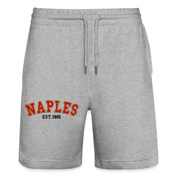 Neapel Est.1985 - Stanley/Stella Unisex Bio Joggingshorts Trainer  - Grau meliert - Vorne - Nik (191cm) & Marisol (170cm)