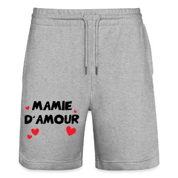 Oma der Liebe - Stanley/Stella Unisex Bio Joggingshorts Trainer  - Grau meliert - Vorne - Nik (191cm) & Marisol (170cm)