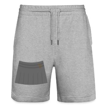 Jupe plissée grise avec boucles - Short de jogging bio TRAINER Stanley/Stella unisexe - gris chiné - Devant - Nik (191cm) & Marisol (170cm)