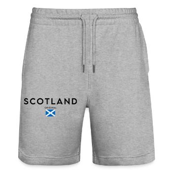 J’adore l’Ecosse, le drapeau écossais - Short de jogging bio TRAINER Stanley/Stella unisexe - gris chiné - Devant - Nik (191cm) & Marisol (170cm)