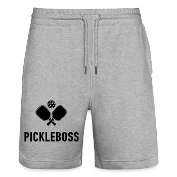 pickleboss - Short de jogging bio TRAINER Stanley/Stella unisexe - gris chiné - Devant - Nik (191cm) & Marisol (170cm)
