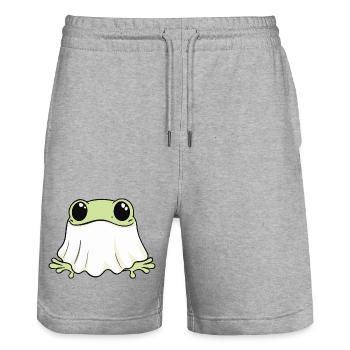 Frosch Halloween Geist - Stanley/Stella Unisex Bio Joggingshorts Trainer  - Grau meliert - Vorne - Nik (191cm) & Marisol (170cm)