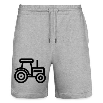 Traktor - Stanley/Stella Unisex Bio Joggingshorts Trainer  - Grau meliert - Vorne - Nik (191cm) & Marisol (170cm)