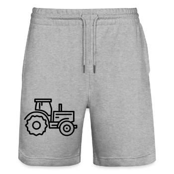 Traktor - Stanley/Stella Unisex Bio Joggingshorts Trainer  - Grau meliert - Vorne - Nik (191cm) & Marisol (170cm)