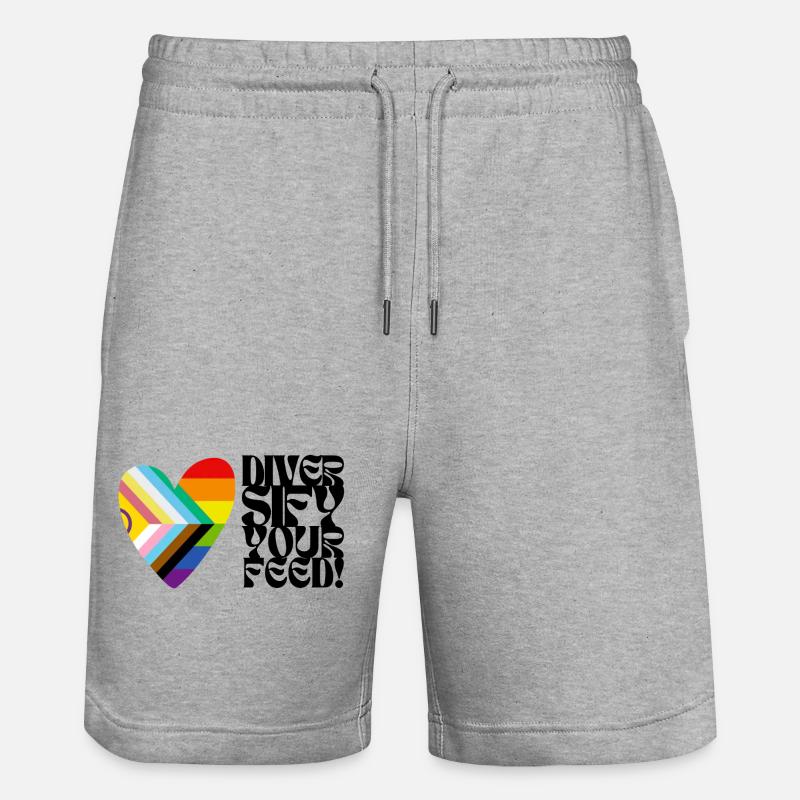 🌈♿ Diversify Your Feed –Progress Pride&Disability - Stanley/Stella Unisex Bio Joggingshorts Trainer  - Grau meliert