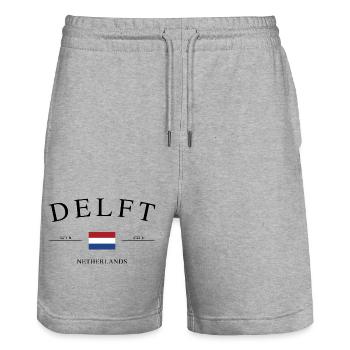 Delft Pays-Bas – Souvenir et cadeau de vacances - Short de jogging bio TRAINER Stanley/Stella unisexe - gris chiné - Devant - Nik (191cm) & Marisol (170cm)