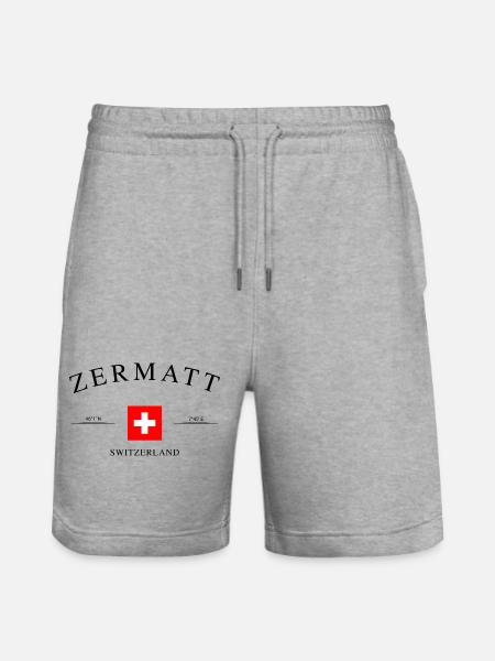 Zermatt Switzerland – Holiday Souvenir & Gift - Stanley/Stella Trainer Unisex Organic Jogging Shorts - heather grey