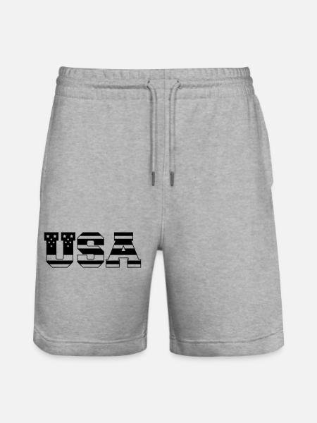 USA America - Stanley/Stella Trainer Unisex Organic Jogging Shorts - heather grey