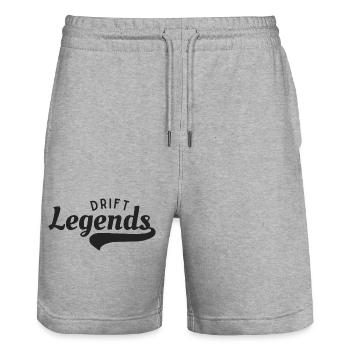 Drift Legends Retro - Stanley/Stella Trainer Unisex Organic Jogging Shorts - heather grey - Front - Nik (191cm) & Marisol (170cm)