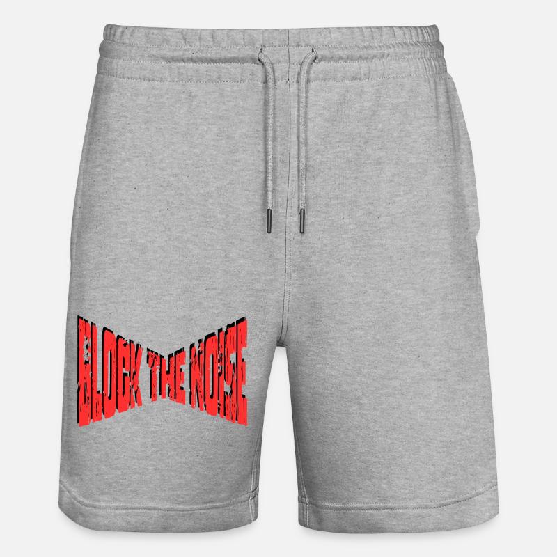 Block The Noise - Déclaration - Short de jogging bio TRAINER Stanley/Stella unisexe - gris chiné