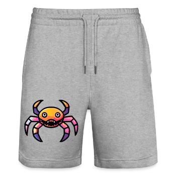 Crabe Crabe Zombie - Short de jogging bio TRAINER Stanley/Stella unisexe - gris chiné - Devant - Nik (191cm) & Marisol (170cm)