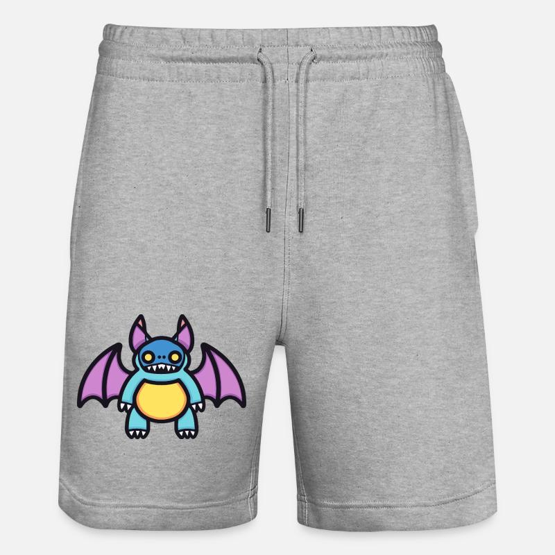 Chauve-souris Halloween Bande dessinée drôle - Short de jogging bio TRAINER Stanley/Stella unisexe - gris chiné